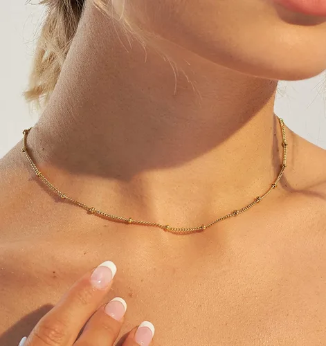 Vista 3 de Collares delicados para mujer, collares en capas, collar de gargantilla chapado en oro, joyería para mujer