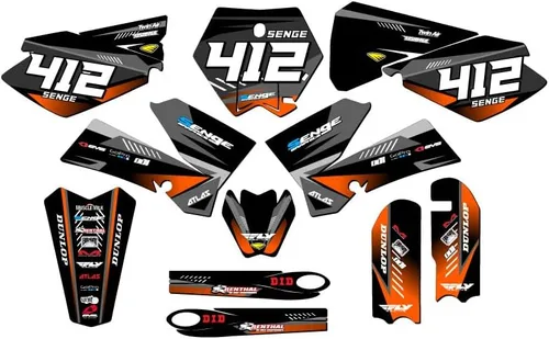 Vista 5 de Kit de base gráfica SX 105 Surge Black Senge 2006-2012 compatible con KTM
