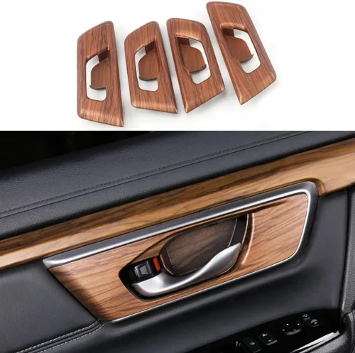 Vista 20 de Para CRV 2017-2021 - Perilla de aire acondicionado, panel de módulo de control de clima, ABS, madera de durazno, consola central, cubierta de panel