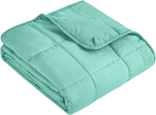 Vista 44 de Topcee Manta con peso (3 libras, 36 x 48 pulgadas), manta refrescante pesada para dormir, se aplica a 20-40 libras, manta suave y gruesa