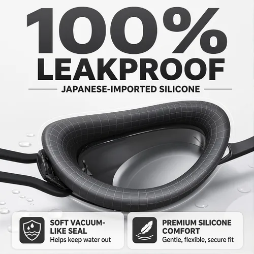 Vista 3 de Gafas de natación unisex Swipe para hombres y mujeres, antivaho, tecnología UV, correa doble, sin fugas, gafas de natación