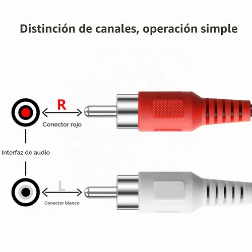 Vista 3 de Cables RCA, 2RCA macho a 2RCA macho, cable de subwoofer de audio estéreo doble blindado para cine en casa, HDTV, amplificador, sistemas de alta