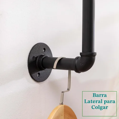 Vista 9 de Homeyeeng - Perchero de ropa de tubo industrial para montar en pared para colgar ropa, perchero de ropa de pared de alta resistencia que ahorra
