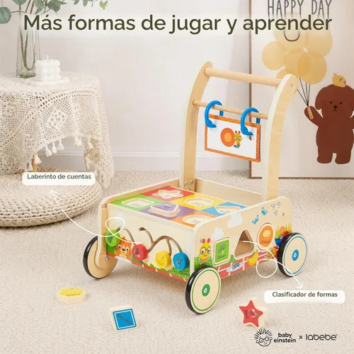 Vista 5 de labebe X Baby Einstein - Andador Montessori de madera con centro