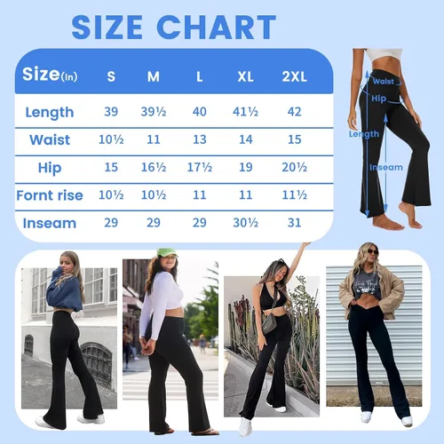 Vista 5 de GAYHAY Leggings acampanados para mujer, con bolsillos, pantalones de yoga cruzados, cintura alta, control de abdomen, corte de bota, leggings