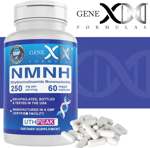 Vista 9 de Genex Formulas 250 mg NMNH (60 cápsulas - 30 porciones) Uthpeak NMNH (mononucleótido de dihidronicinamida) NAD+ precursor para un envejecimiento