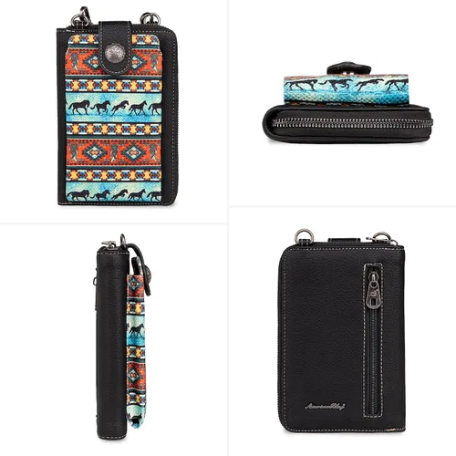 Vista 3 de Montana West Bolsos cruzados pequeños occidentales para teléfono celular para mujer