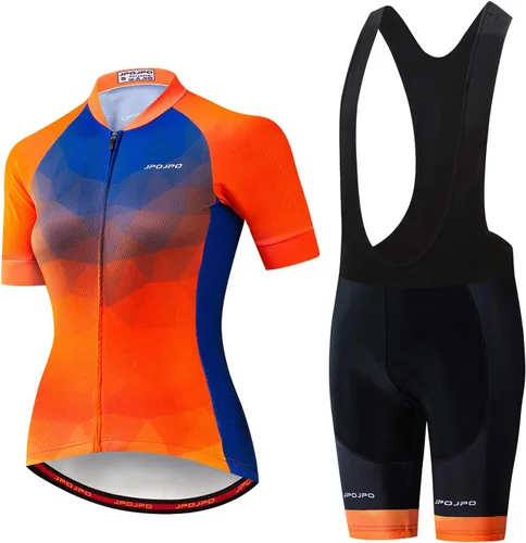 Vista 43 de Camiseta de ciclismo para mujer + pantalones cortos acolchados de manga corta para ciclismo, ropa de bicicleta