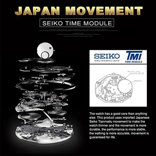 Vista 4 de Hanna Martin - Reloj cuadrado de acero inoxidable para mujer, movimiento japonés, pulsera de moda