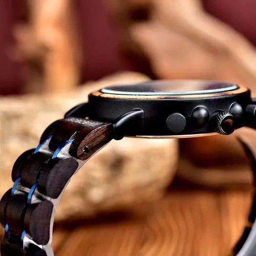 Vista 6 de 2win Relojes de madera grabados, regalos personalizados para hombres, marido, novio, mi hombre, prometido, padrino de boda, cumpleaños, Navidad