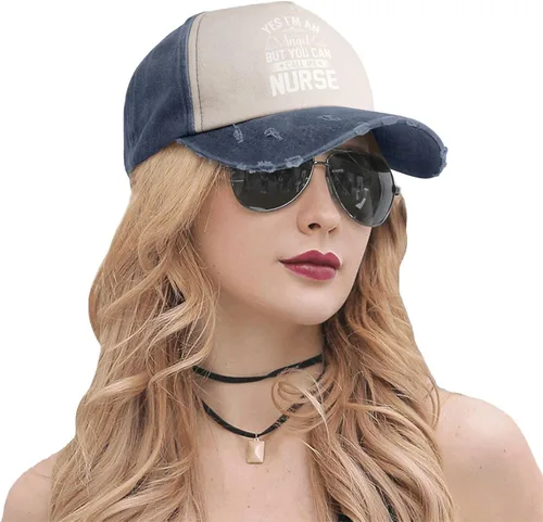 Vista 4 de Yes I M an Angel But You Can Call Me Nurse Nurse Baseball Cap for Men Women Hats Adjustable Vintage Washed Cotton Dad Hat