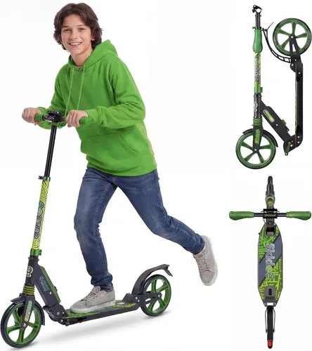 Vista 7 de SKIDEE Patinete para Adultos y Adolescentes, Altura Ajustable, Plegable, Ruedas Grandes, Ligero, Duradero, Suspensión Anti-Golpes, Hasta 220 Libras
