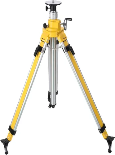 Vista 10 de Trípode de topografía, trípode de levantamiento de aluminio con abrazadera rápida de cabeza plana de 11 roscas de 5/8 pulgadas para estación total