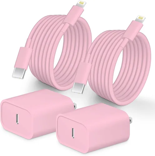 Vista 8 de Cargador Tipo C de 10 pies, Paquete de 2, Bloque Cargador USB C de 20W con Cable de Carga Rápida para iPhone 14/14 Pro/13/13Pro Max/12/12 Pro