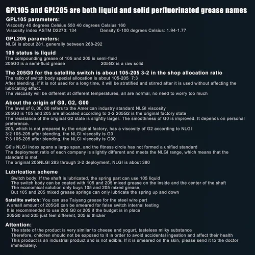 Vista 7 de HONKID Lubricante para Interruptores de Teclado GPL 205G0 10 ml, Lubricante para Teclas de Teclado Mecánico y Estabilizador