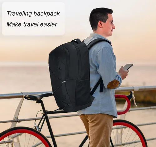 Vista 6 de KEOFID Mochila de viaje para hombres y mujeres, mochila para computadora portátil, mochila resistente al agua, mochila para la universidad, mochila