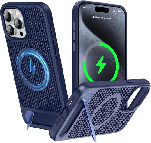 Vista 20 de Funda magnética de disipación de calor para iPhone 13 Pro Max, para MagSafe, protección contra caídas Coolingf, funda con función atril ajustable