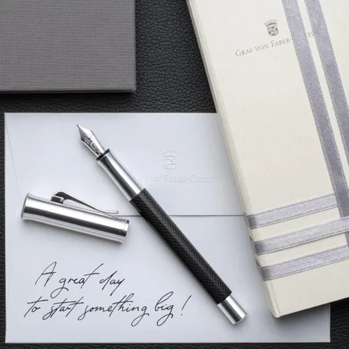 Vista 3 de Graf von Faber-Castell 146541 Faber-Castell Pluma estilográfica, F, punta fina, guilloche, negro