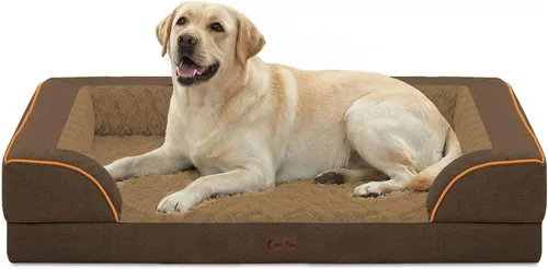 Vista 60 de Camas ortopédicas para perros grandes, cama de espuma viscoelástica impermeable para mascotas grandes con lados 89x56 cm, sofá para perros grandes