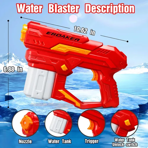 Vista 3 de Pistola de agua eléctrica para adultos y niños Super Squirt Guns Juguetes automáticos de agua de hasta 26 pies de largo alcance para verano