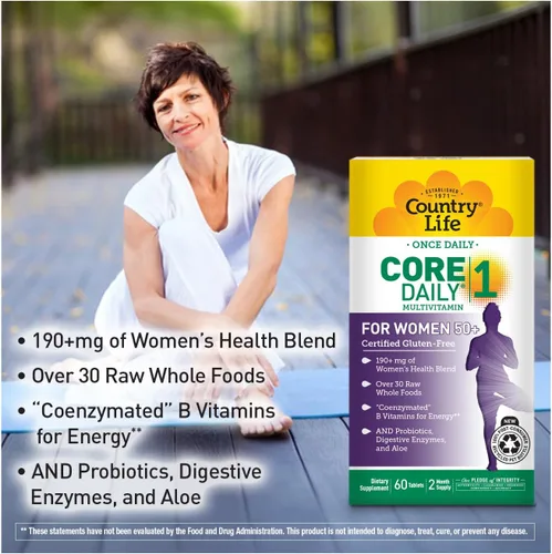 Vista 4 de Country Life CORE Daily-1 - Multivitamínico para mujeres mayores de 50 años, formulado para mujeres mayores de 50 años, nutrición diaria completa