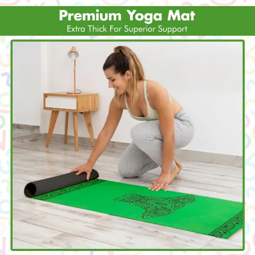 Vista 5 de Esterilla de yoga – Esterilla de yoga de primera calidad reversible extra gruesa y grande antideslizante para todo tipo de yoga, pilates