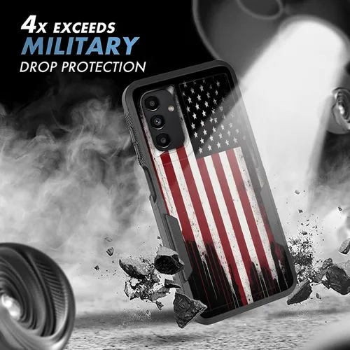 Vista 848 de Funda para Galaxy A14 5G, resistente de doble capa híbrida de policarbonato duro, goma suave, a prueba de golpes, funda protectora resistente