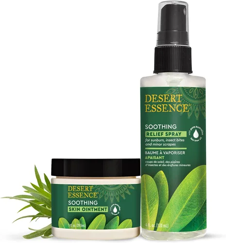 Vista 9 de Desert Essence Ungüento orgánico para la piel con aceite de árbol de té, 1 onza líquida, paquete de 4, aceites esenciales de jojoba y lavanda