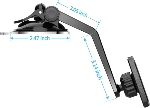 Vista 6 de WixGear Magantic Mount, soporte magnético curvado para tablero de instrumentos para teléfono celular y mini tabletas con tecnología rápida de cierre