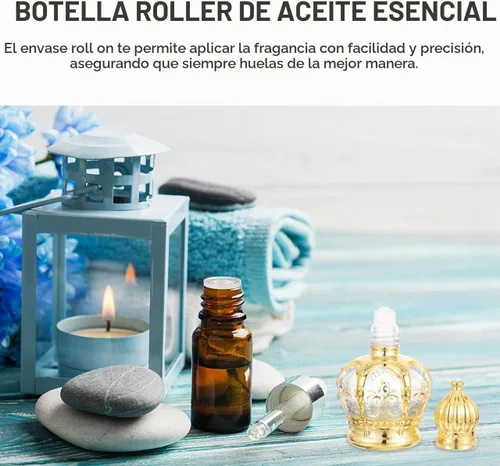 Vista 9 de Housoutil - Botella enrollable de vidrio de aceite esencial de 0.3 fl oz, 10 botellas de perfume vintage recargables, dispensador de vidrio