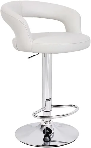 Vista 14 de Modern Home Tesla - Taburete de bar/mostrador de altura ajustable contemporáneo, de cuero, base cromada/reposapiés (espresso)