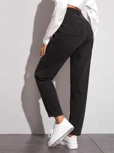 Vista 2 de Floerns Jeans para mujer de talle alto y pierna recta