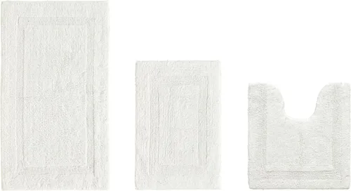 Vista 104 de Better Trends - Juego de 2 alfombras de baño 100% algodón, extra suaves, con borlas, de 17" x 24", alfombra de baño superabsorbente y reversible