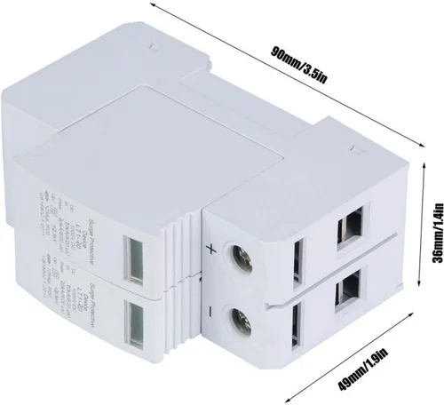 Vista 2 de Dc Solar Protector de sobretensiones 2P Dispositivo de protección contra sobretensiones DC Protector de rayos fotovoltaico Pararrayos de bajo