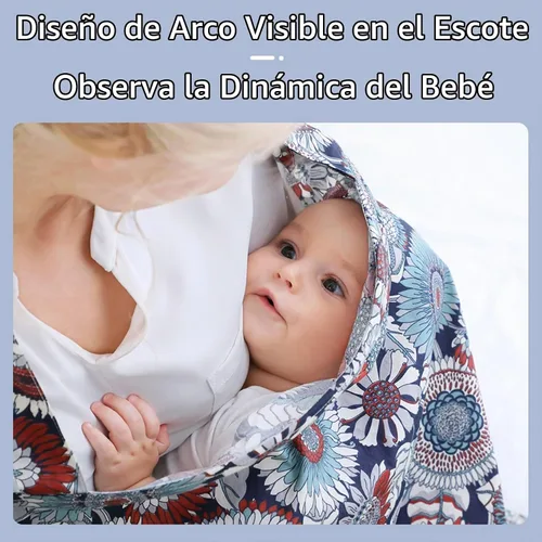 Vista 6 de Insular Funda de lactancia para lactancia materna, funda de alimentación infantil, delantal de algodón transpirable para privacidad, begonia rosa