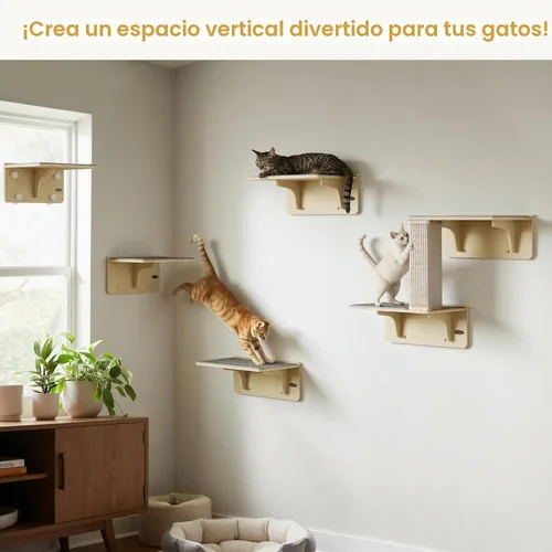 Vista 8 de Pecute - Percha para ventana de gato 2 en 1 y estantes de pared, hamaca