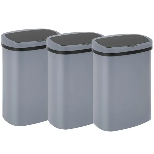 Vista 18 de Cubo de basura de cocina de 13 galones con tapa, cubo de basura automático sin contacto para cocina, cubo de basura de plástico PP con sensor