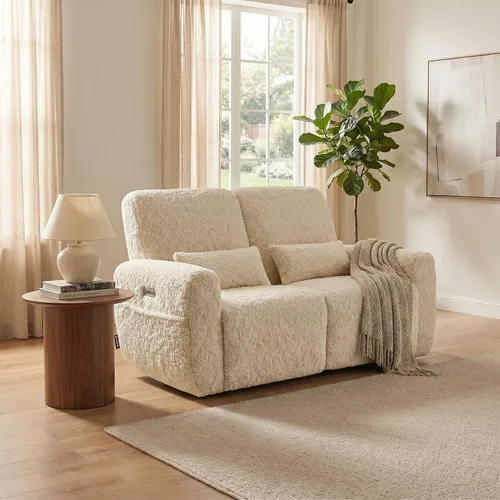 Vista 14 de EONIX Silla reclinable de pared Zero Clearance, tela de felpa prémium Beige