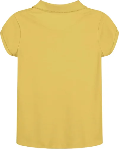 Vista 2 de Nautica - Camisa polo de manga corta para uniforme escolar de niñas, cierre de botón, tela de piqué suave