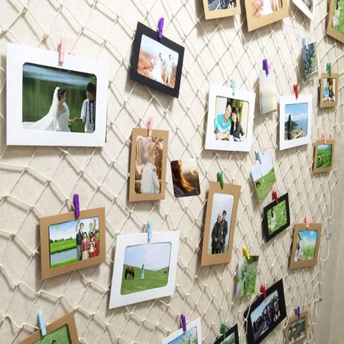 Vista 4 de Perfect 4U 40 piezas blanco decoración del hogar, 4 x 6 pulgadas, papel de fotos Flim DIY pared marco colgante álbum álbum cuerda+clips conjunto