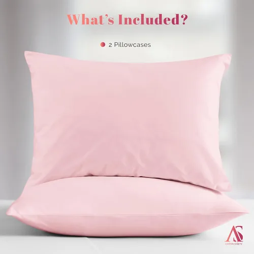 Vista 6 de Juego de 2 fundas de almohada de la serie 1000 de tamaño Blush