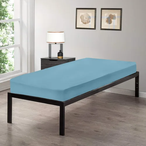 Vista 10 de Gilbins Sábana bajera ajustable de 30 x 75 pulgadas, hecha de algodón, perfecta para literas de campamento, caravanas, camas de invitados Blanco
