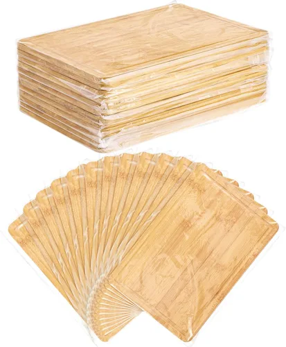 Vista 8 de Patelai Juego de 12 tablas de cortar lisas a granel para cocina, tablas de cortar rectangulares en blanco, tablas de servir para manualidades