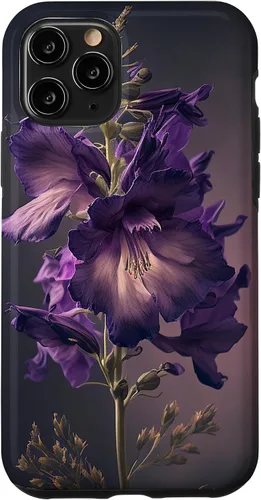 Vista 10 de Funda con diseño de flores moradas para iPhone 15