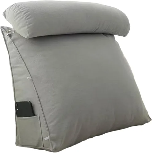 Vista 11 de Almohada triangular de cuña para cama, cojín de apoyo para la espalda del cabecero, almohada de lectura de espalda, cuello y pierna, almohada