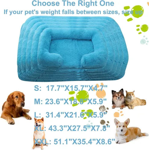 Vista 4 de Camas ortopédicas para perros de gran tamaño con forro impermeable y parte inferior antideslizante, cama rectangular lavable para perros y gatos
