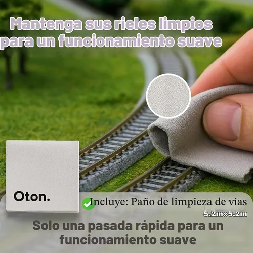 Vista 5 de Escala N pista recta 9.764 in (9-3/4″) – Paquete de 8 (2 × 20-000) con paño de limpieza de riel de 15 × 5.9 in