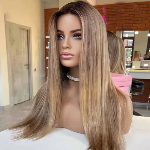 Vista 8 de Peluca de cabello Remy brasileño ondulado 4/30, cabello Remy brasileño prearrancado de 13 x 6, peluca de encaje frontal HD, sin pegamento, peluca