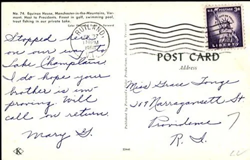 Vista 2 de Equinox House, Manchester-in-the-Mountains Manchester, Vermont VT Original Vintage Postcard