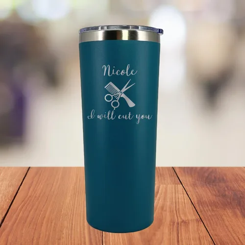 Vista 3 de Vaso personalizado para peluquería grabado con láser de 22 onzas con pajilla, peluquería, peluquería, salón de belleza, regalo, peluquería